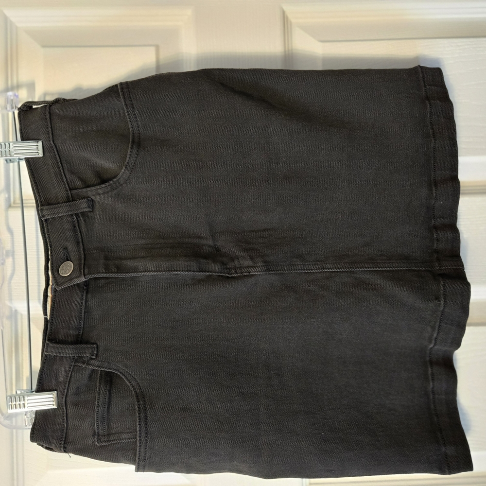 Black Denim Mini Skirt